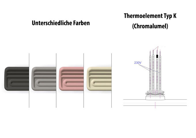 Keramische Strahler in verschiedenen Farben